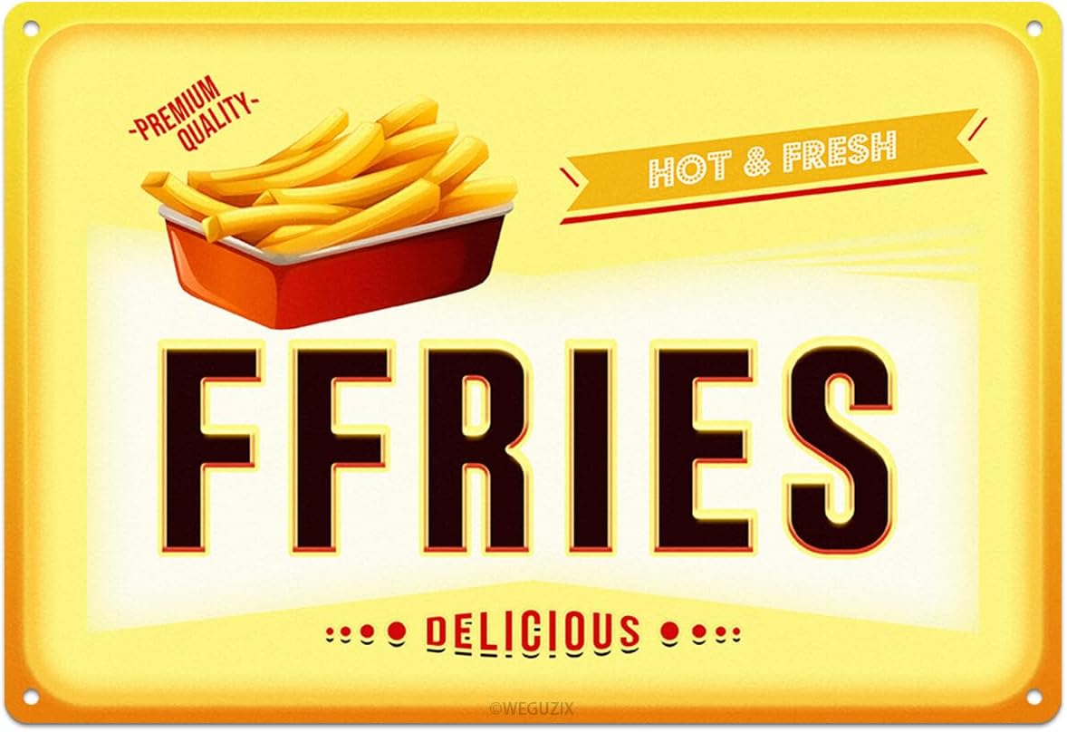 Food Snacks Corner - Y1,Funny French Fries Metal Sign Retro