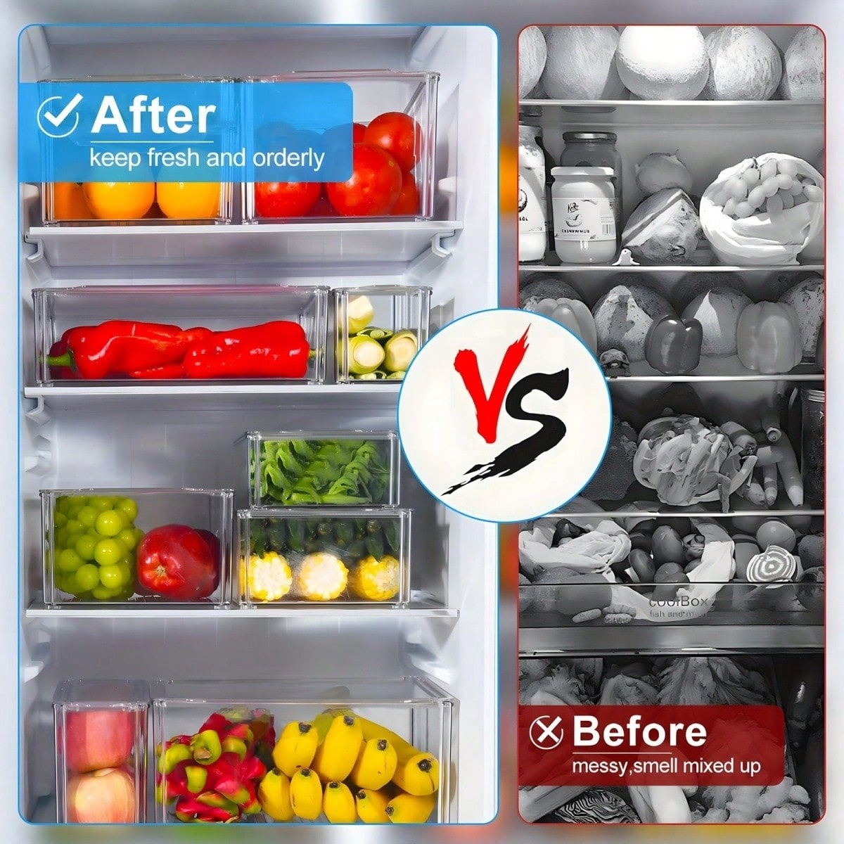 7/14 Pack Stackable Fridge Org - Food Snacks For Party review and price