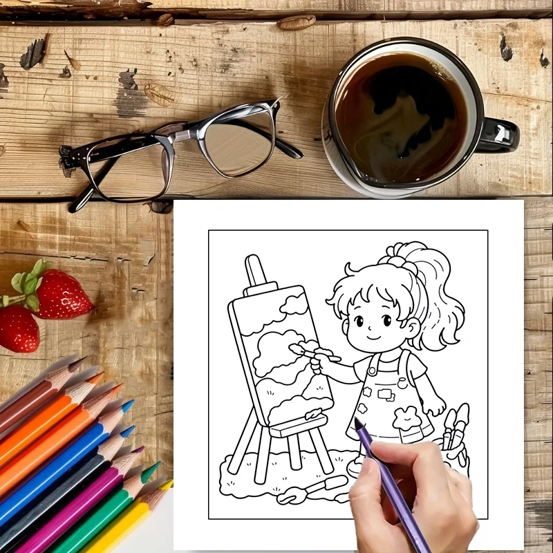 28 Pages Cozy Girls's Day Colo - Food And Snacks Coloring Book review and price