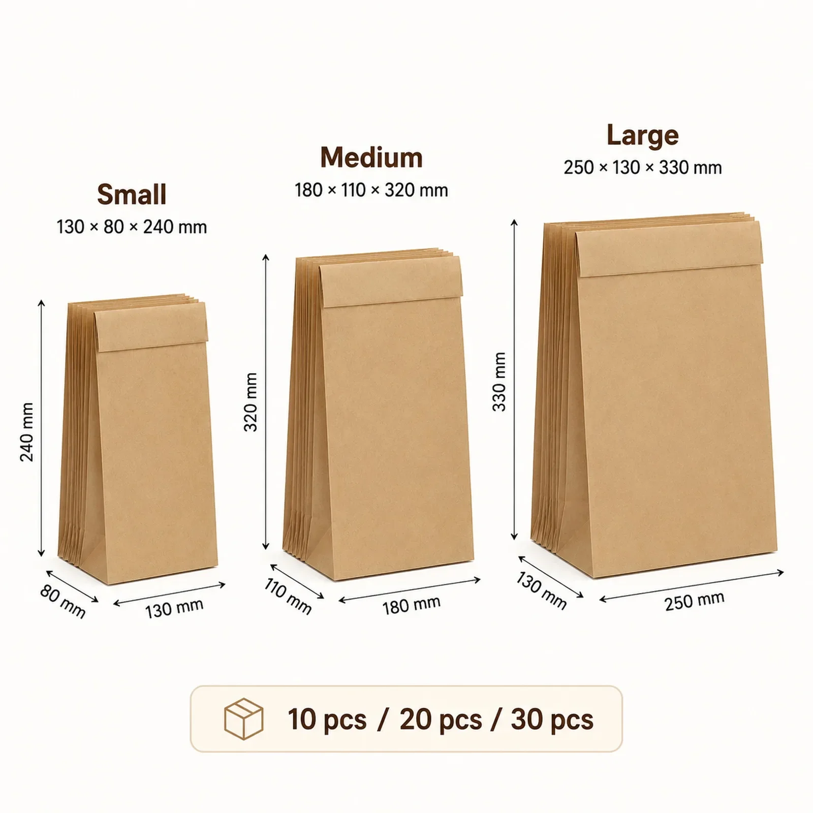 10-30Pcs Small Brown Kraft Pap - Food Snacks For Party review and price