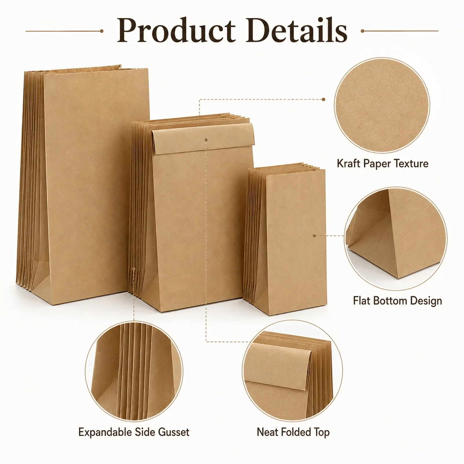 10-30Pcs Small Brown Kraft Pap - Food Snacks For Party review and price